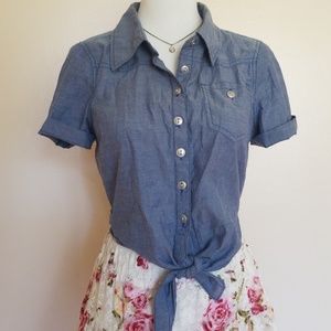 Size S Forever 21 Chambray Button-Up Shirt